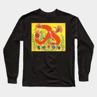 this bird looks in all four directions 1977 - Maria Primachenko Long Sleeve T-Shirt